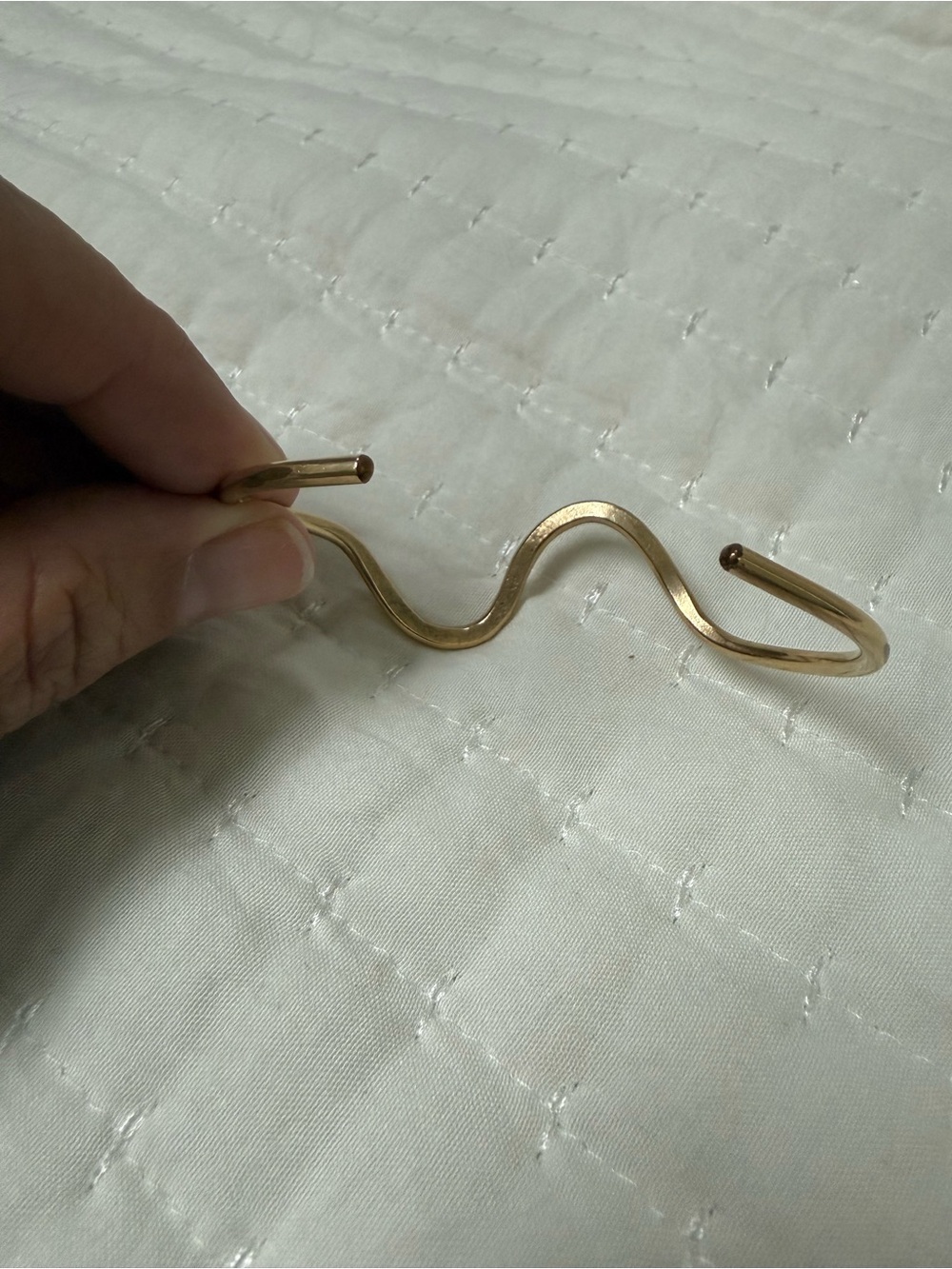 Gold Tone Wavy Cuff Bracelet - Picture 2 of 5